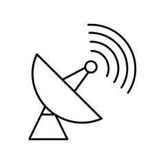 Simple outline of a satellite antenna icon silhouette