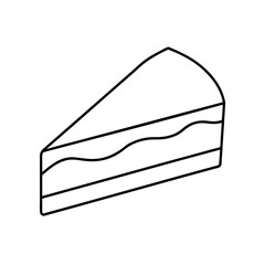 Outline drawing of a slice of layered cake silhouette