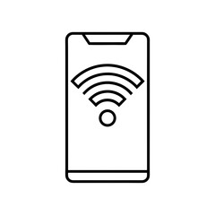 Smartphone displaying a wifi connection silhouette