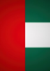 Obraz premium Vibrant textile design showcasing three equal horizontal color bands: rich red, bright white, and dark green material moving softly, primary, tricolor, fabric