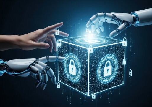 Human and robot collaborate on secure digital cube