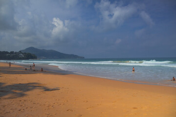 Sea ,beach and sky in vibrant and autumn color