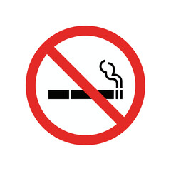 Smoking forbidden, No smoking icon logo flat vector design