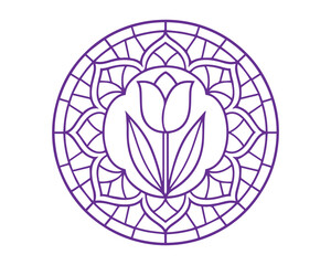 Tulip line art svg