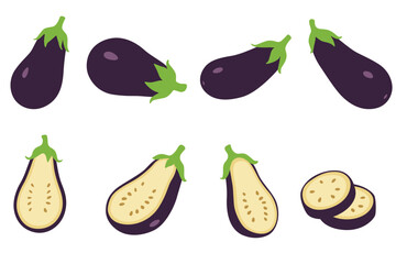 eggplant vector logo isolated on white background.