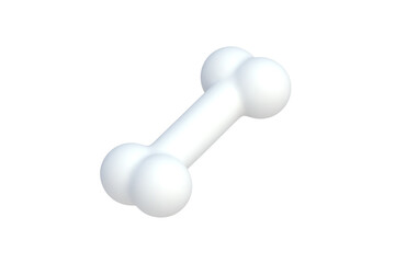 Bone isolated on white background. Part of the skeleton. Dog food. Meal for pet. Toy for animal. 3d render