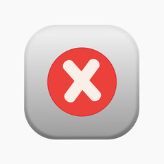 Fototapeta premium Close Button – Minimal Red Cancel Icon