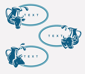 Milk label and icon set. Collection icons milk. Vector