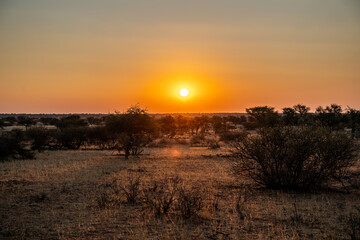 Sunset is at 7:30 pm. Since Namibia is a large country, sunrise and sunset times vary.
