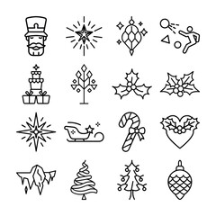 set of christmas ornaments