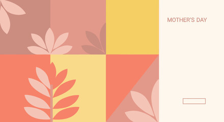 Mothers Day floral graphic with abstract geometric background.