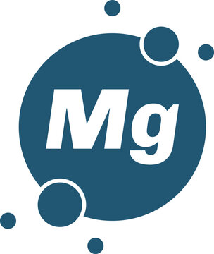 Magnesium element symbol mg with orbiting particles