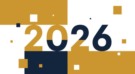 Bold Year 2026 Number Graphic Design.