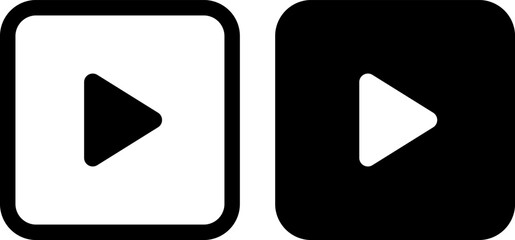 Two play buttons one white one black