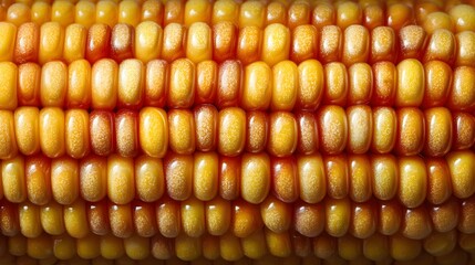 Macro View of Genetically Modified Corn Ear Highlighting Engineering Precision and Biological Innovation