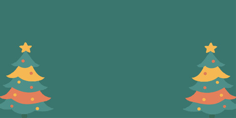 An abstract Christmas tree illustration with stars and snow is ideal for a holiday greeting card design