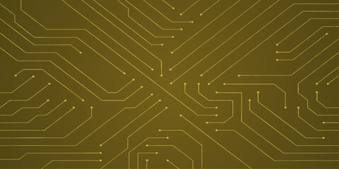 An abstract circuit board design with integrated electronic lines and chips representing computer technology