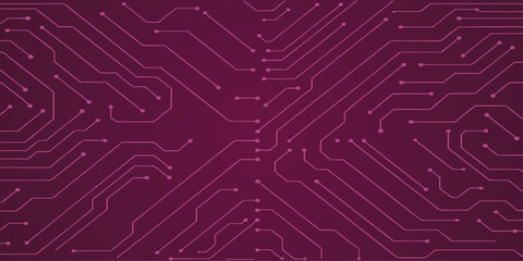 Printed electronic circuit board with microchips and lines is a vector design for computer technology and digital communication wallpaper