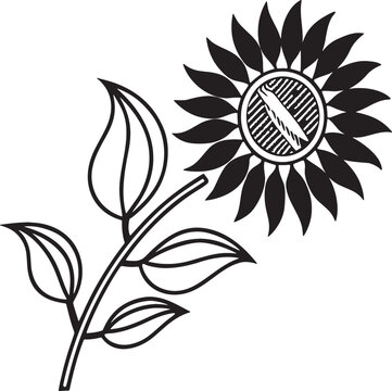 black and white flower vector designe
