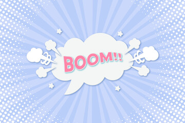 Comic Style Cloud with Boom Illustration