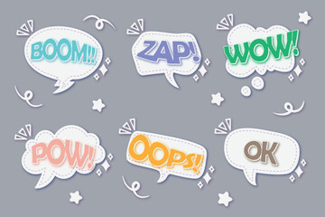 Colorful Cartoon Comic Speech Bubbles
