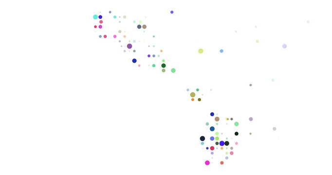 Dynamic Particle Map of Saint Kitts and Nevis Forming from Falling Circles