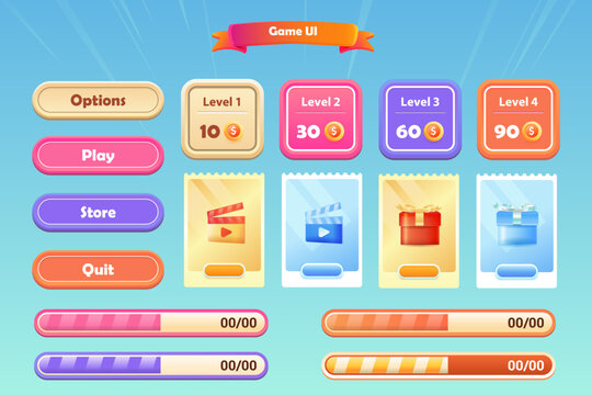 Cartoon Style Game User Interface