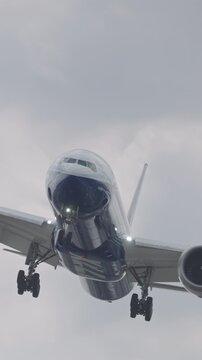 Commercial jet airplane during flight