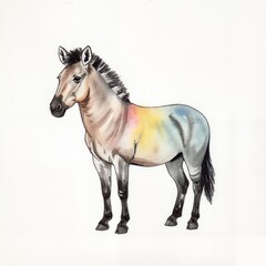 Fototapeta premium Artistic illustration of a horse with colorful markings 