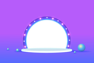 Abstract Podium With Illuminated Arch Graphic