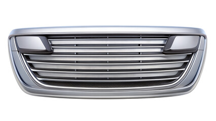 Shiny car radiator grille isolated on transparent background, an important part for engine cooling