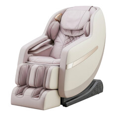 Modern massage chair isolated on transparent background, designed for relaxation and therapeutic benefits