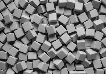 A large, dense collection of identical white ceramic shapes piled high, creating a striking monochromatic visual background texture, geometry, pattern, many