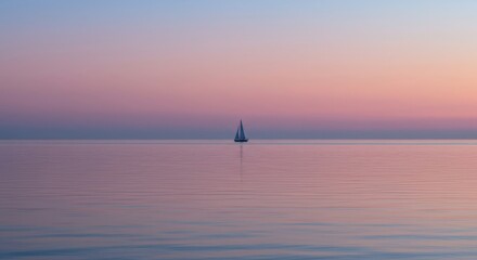Calm ocean horizon at dawn minimalist seascape