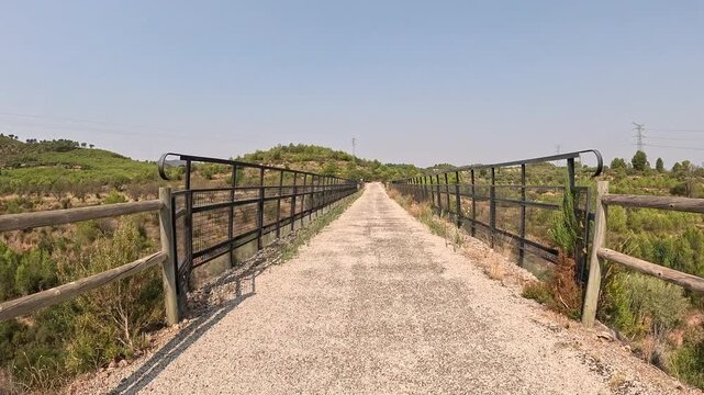 Via Verde Ojos Negros greenway next to Villatorcas, municipality of Segorbe, Castell&oacute;n, Valencia, Spain