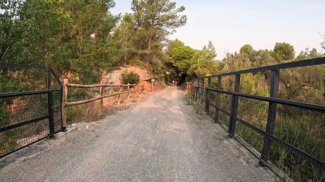 Puente de Mataburros, Via Verde Ojos Negros greenway between Navajas and Jerica, comarca of Alto Palancia, Castell&oacute;n, Valencia, Spain 
