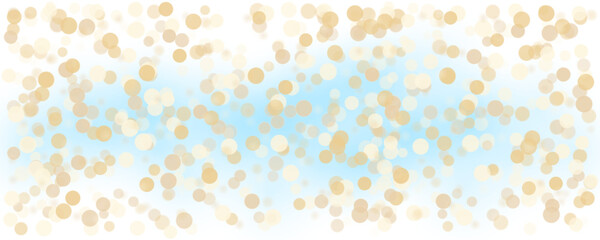 Transparent glowing golden bokeh background with soft shimmering lights and warm festive sparkle, perfect for wedding celebration and christmas holiday design overlay