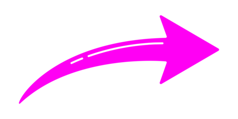Pink arrow. Direction symbol. 