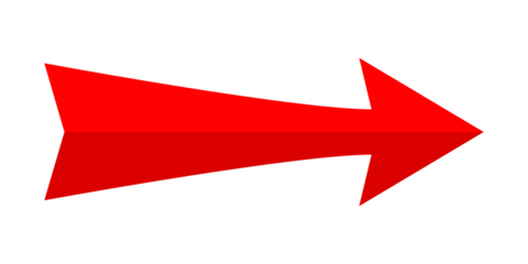 Red arrow. Direction symbol.