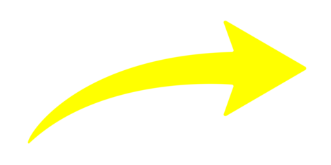 Yellow arrow. Direction symbol.