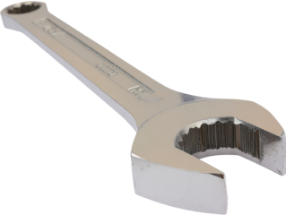 Close-up View of a Chrome Plated Adjustable Wrench, Highlighting Its Durable Texture and Ergonomic Design for Effective Use in Mechanical Tasks isolated on transparent background