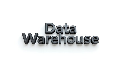 Modern 3D Data Warehouse text concept for business and technology presentations