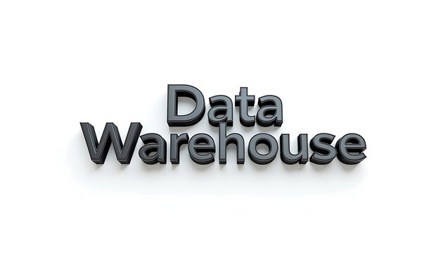 Modern 3D Data Warehouse text concept for business and technology presentations