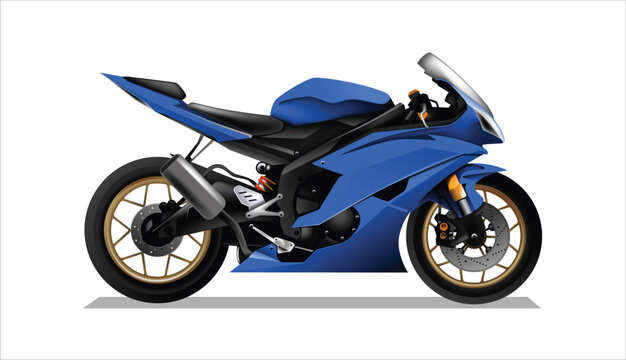 blue Icon motor bike art design side view vector template