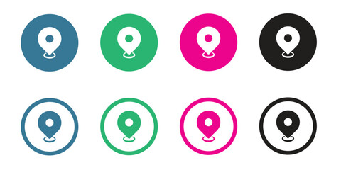 Pinpoint Navigation: A series of vibrant location pin icons, each in a unique color, indicating precise destinations and points of interest.