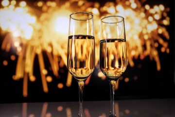 Corporate celebration with sparkling drinks, Festive atmosphere highlighting achievement and success