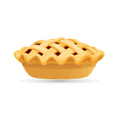 Apple Pie, clean 2D vector flat illustration in minimal and modern style on a white background.