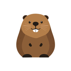 Beaver — flat 2D vector artwork created in a clean, modern, and minimal style on white background.