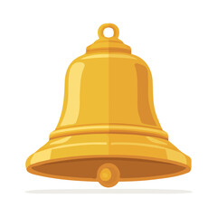 A simple and modern flat 2D vector of a Bell, isolated on a pure white background.