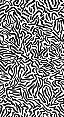 Fototapeta premium Abstract black and white organic lines pattern background.